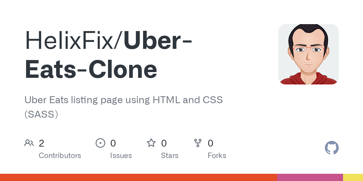 GitHub HelixFix/UberEatsClone Uber Eats listing page using HTML