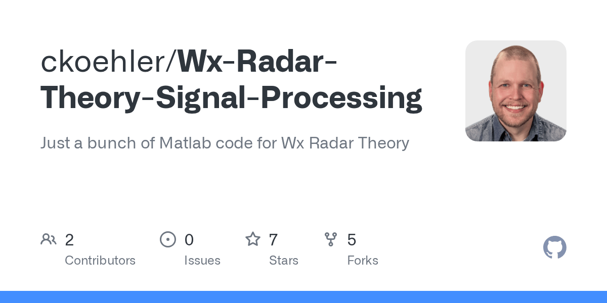 GitHub ckoehler/WxRadarTheorySignalProcessing Just a bunch of