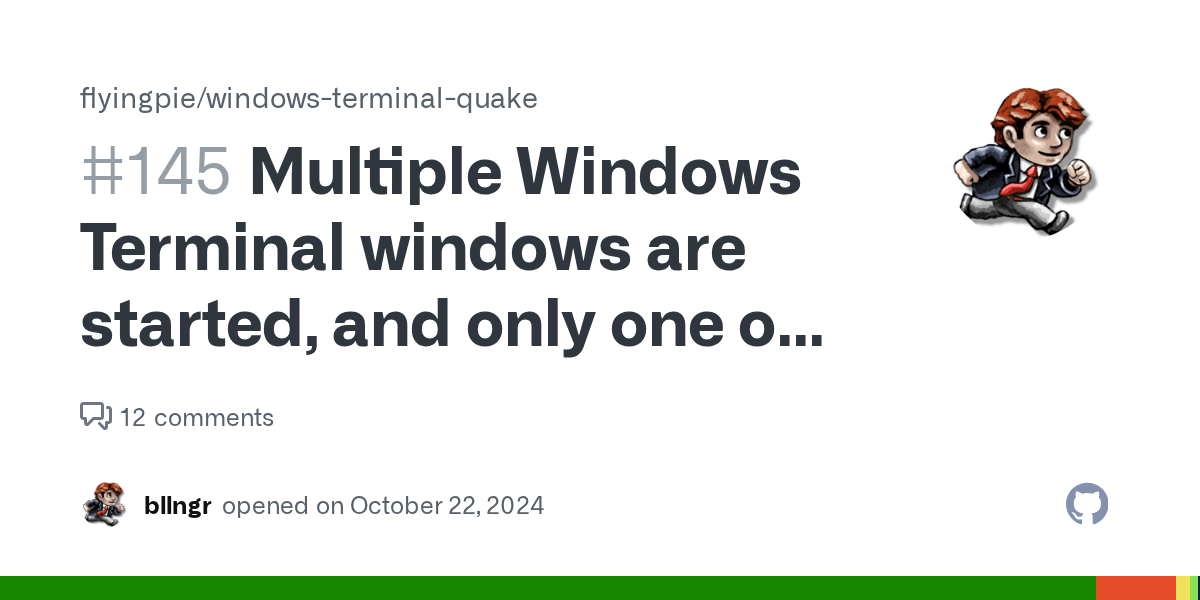 Multiple Windows Terminal windows are started, and only one of them is