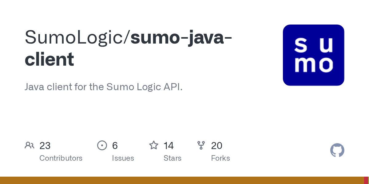 GitHub SumoLogic/sumojavaclient Java client for the Sumo Logic API.