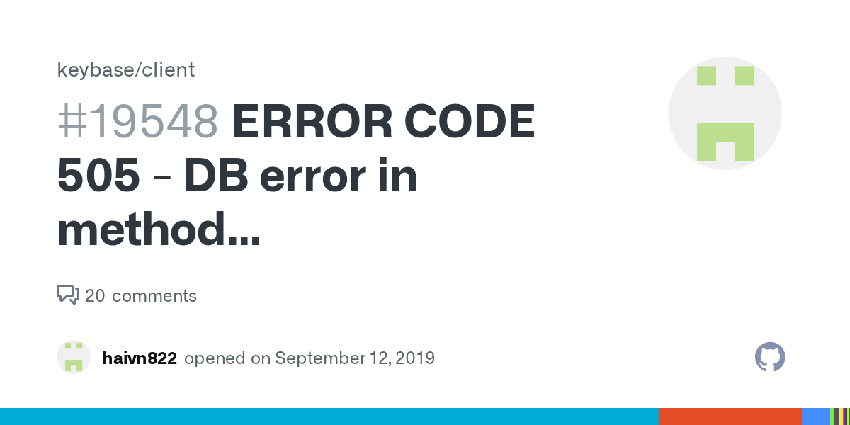 ERROR CODE 505 DB error in method stellar.1.local