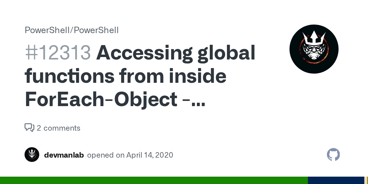 Accessing global functions from inside ForEachObject Parallel · Issue