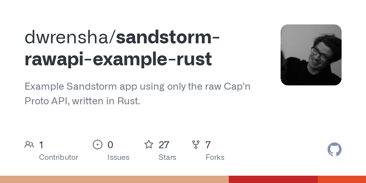 GitHub dwrensha/sandstormrawapiexamplerust Example Sandstorm app