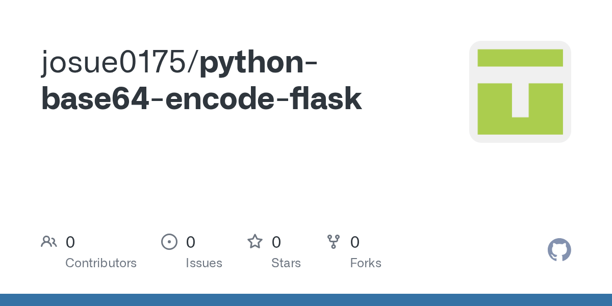 GitHub josue0175/pythonbase64encodeflask