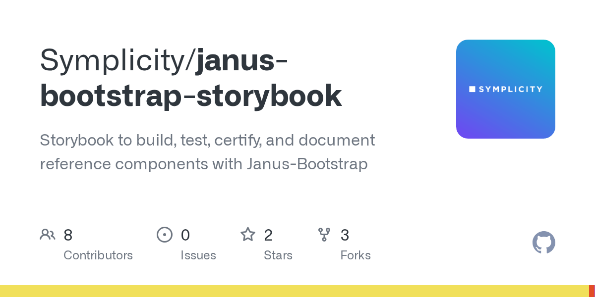 GitHub Symplicity/janusbootstrapstorybook Storybook to build, test