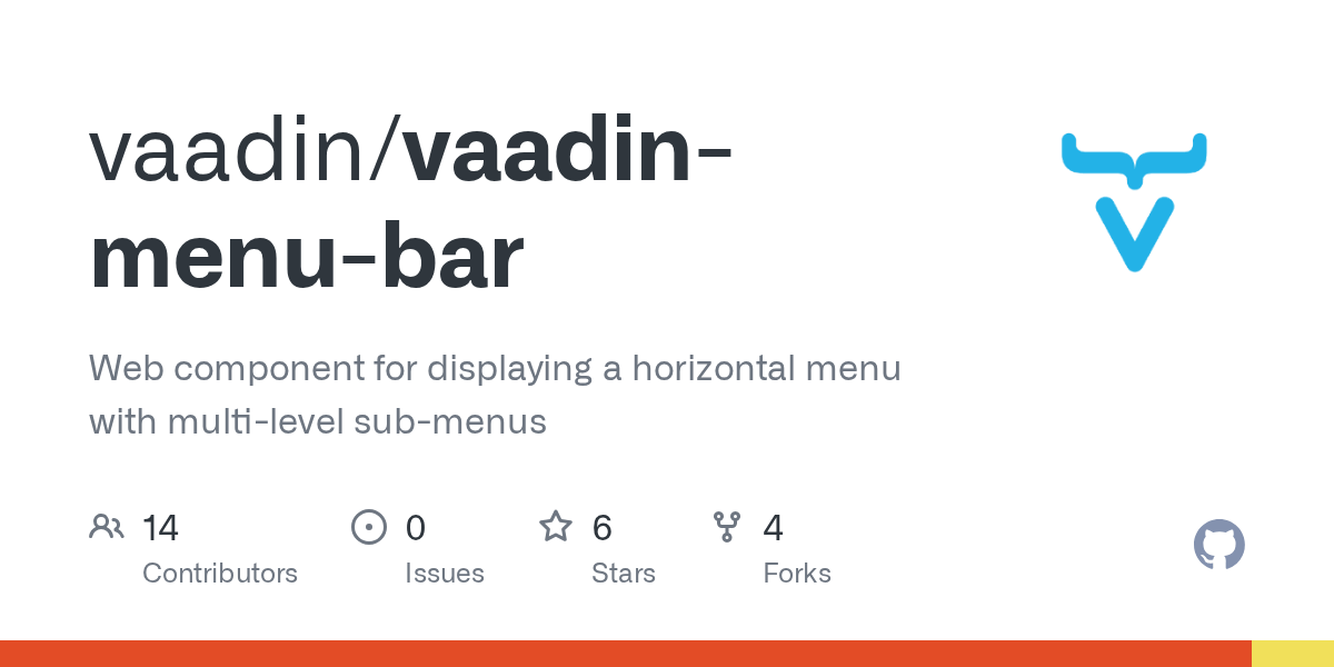 GitHub vaadin/vaadinmenubar  component for displaying a horizontal menu with multilevel