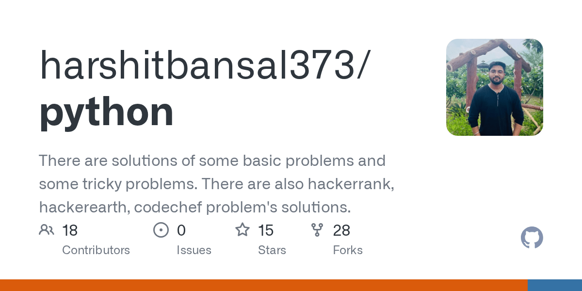 GitHub harshitbansal373/python There are solutions of some basic