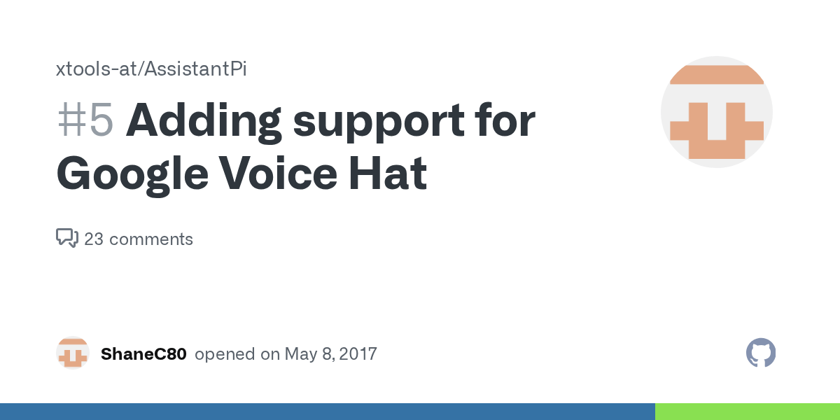 Adding support for Google Voice Hat · Issue 5 · xtoolsat/AssistantPi