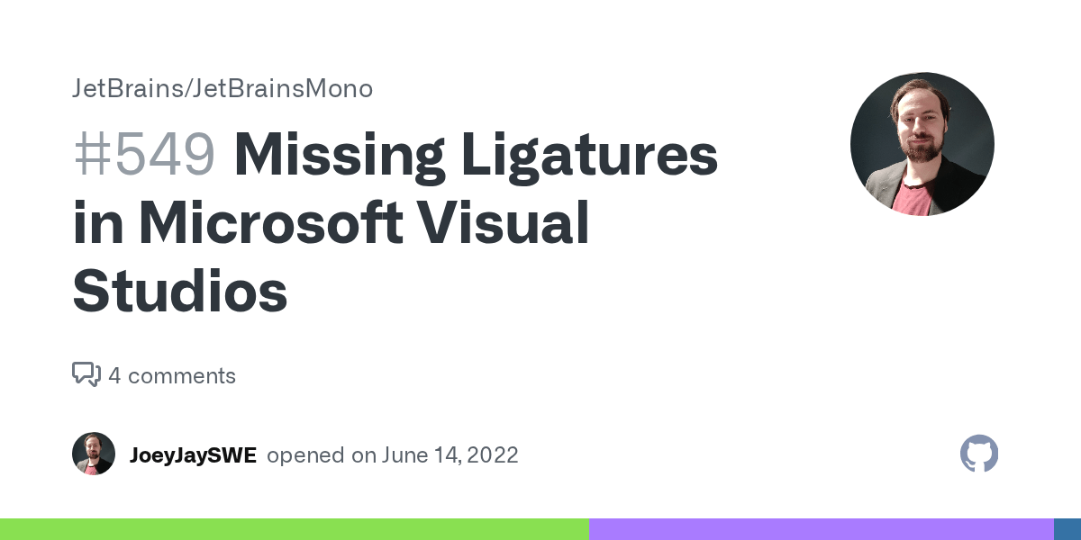 Missing Ligatures in Microsoft Visual Studios · Issue 549 · JetBrains