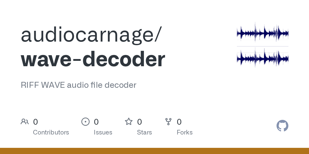 GitHub audiocarnage/wavedecoder RIFF WAVE audio file decoder