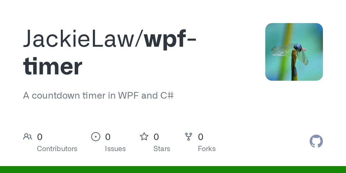 GitHub JackieLaw/wpftimer A countdown timer in WPF and C