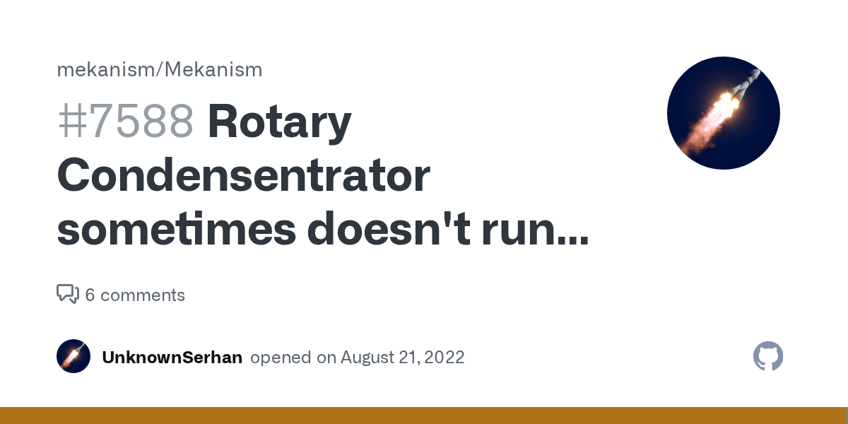 Rotary Condensentrator sometimes doesn't run for some reason · Issue