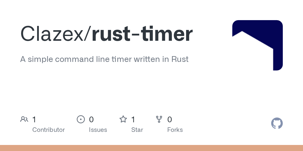GitHub Clazex/rusttimer A simple command line timer written in Rust