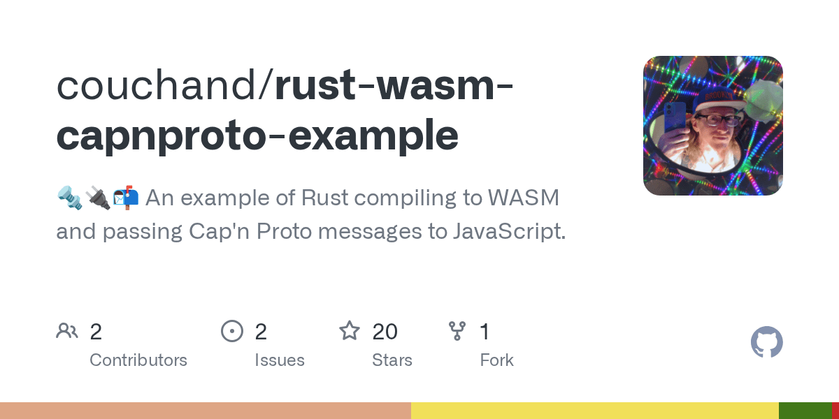 GitHub couchand/rustwasmcapnprotoexample An example of Rust