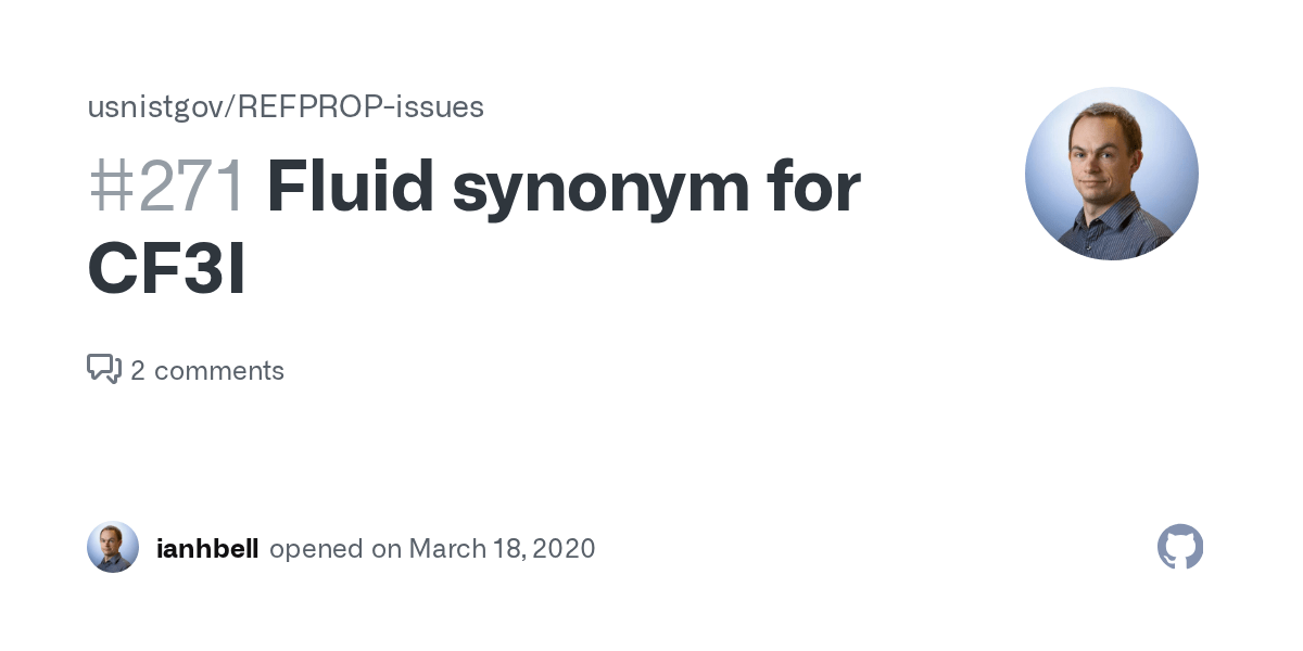 Fluid synonym for CF3I · Issue 271 · usnistgov/REFPROPissues · GitHub