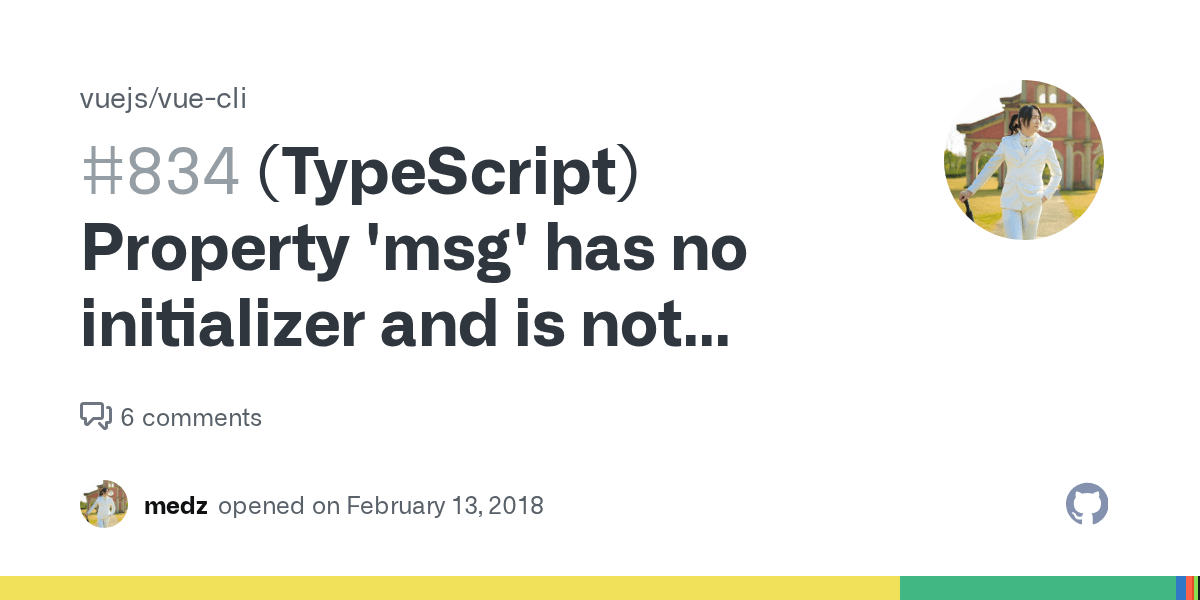 (TypeScript) Property 'msg' has no initializer and is not definitely