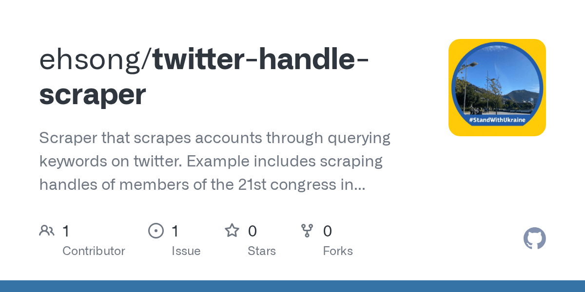 GitHub ehsong/twitterhandlescraper Scraper that scrapes accounts