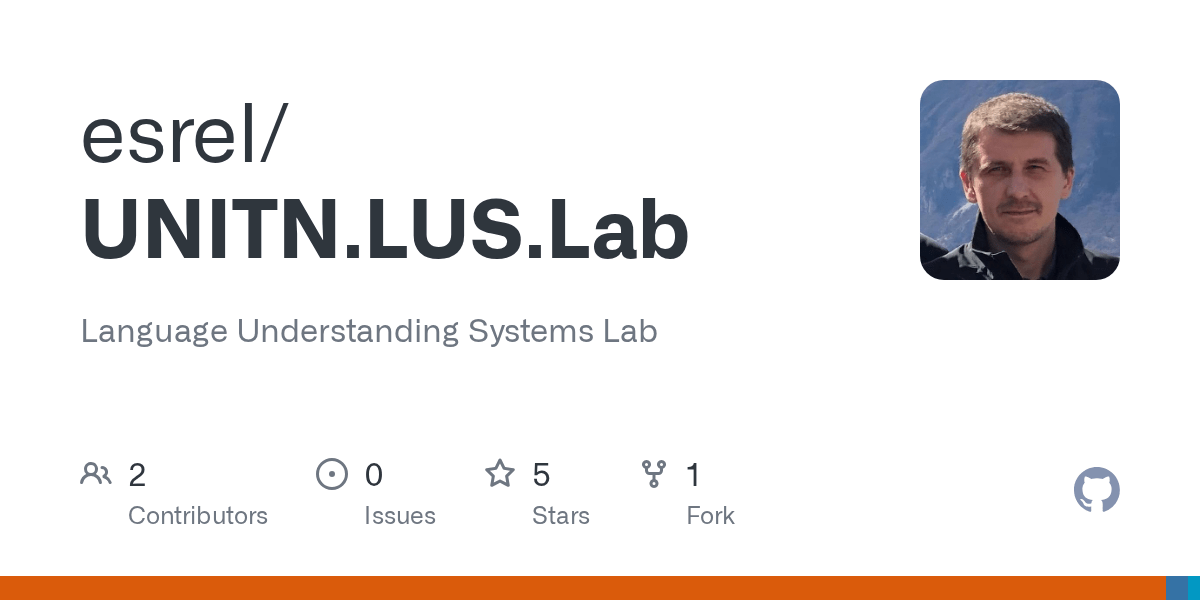 GitHub esrel/UNITN.LUS.Lab Language Understanding Systems Lab
