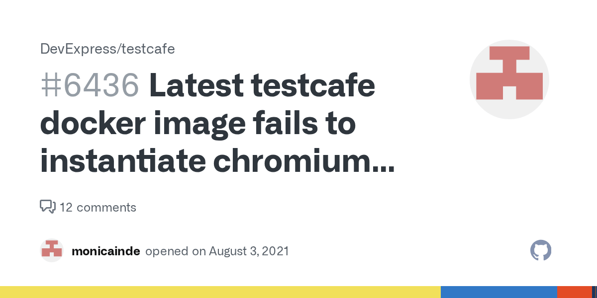 Latest testcafe docker image fails to instantiate chromium