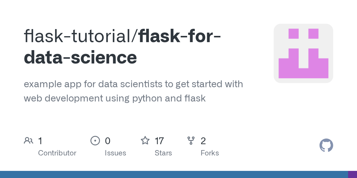 GitHub flasktutorial/flaskfordatascience example app for data