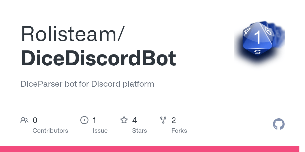 GitHub Rolisteam/DiceDiscordBot DiceParser bot for Discord platform