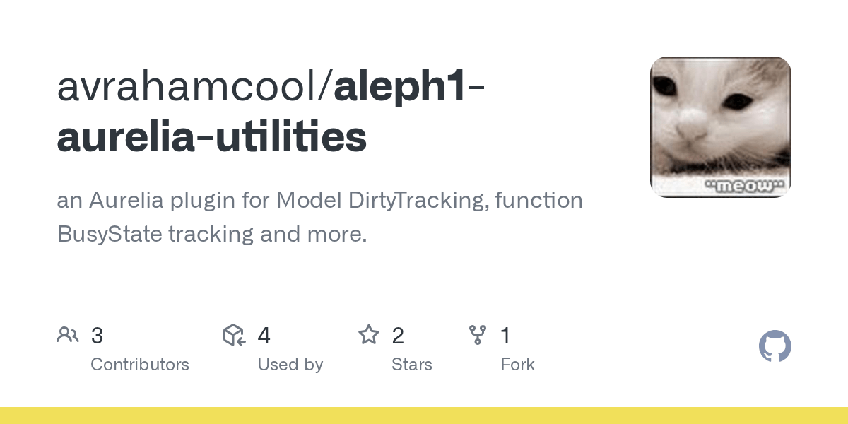 GitHub avrahamcool/aleph1aureliautilities an Aurelia plugin for