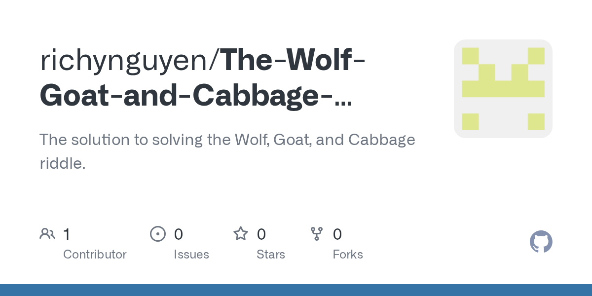 GitHub - richynguyen/The-Wolf-Goat-and-Cabbage-Riddle: The solution to