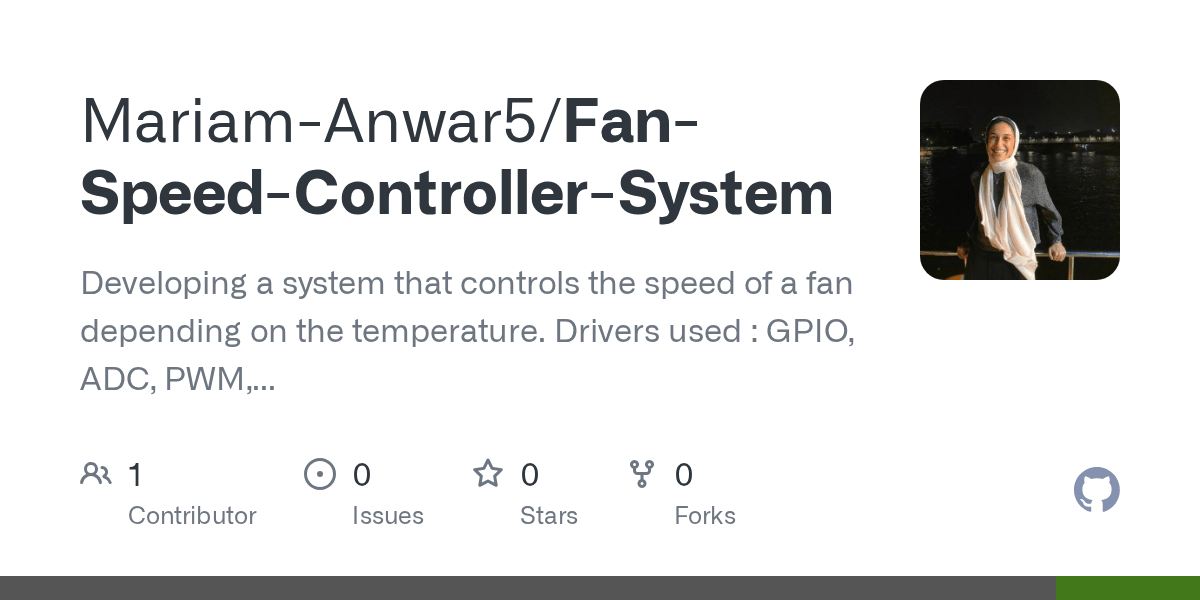 GitHub MariamAnwar5/FanSpeedControllerSystem Developing a system