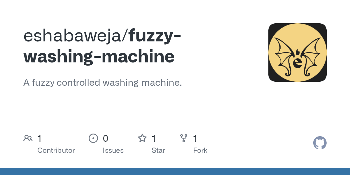 GitHub eshabaweja/fuzzywashingmachine A fuzzy controlled washing