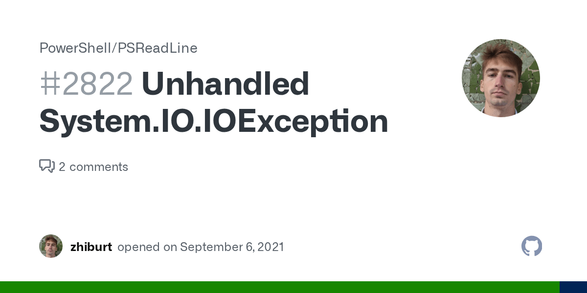 Unhandled System.IO.IOException · Issue 2822 · PowerShell/PSReadLine