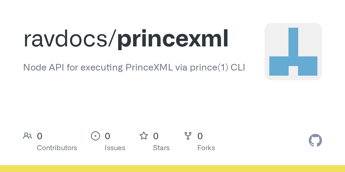 GitHub ravdocs/princexml Node API for executing PrinceXML via prince