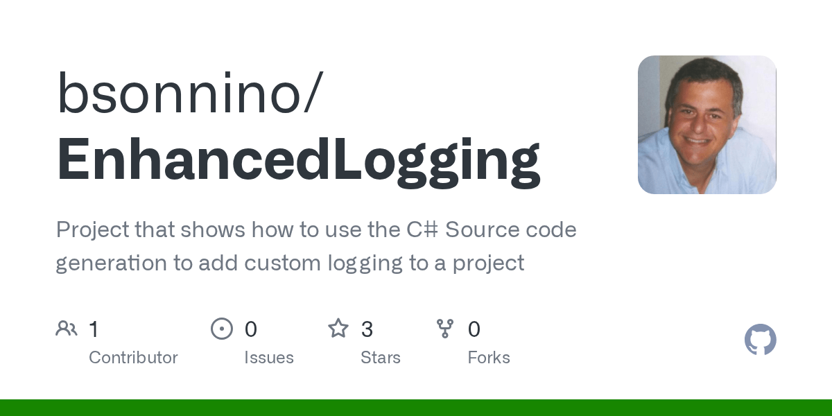 GitHub bsonnino/EnhancedLogging Project that shows how to use the C