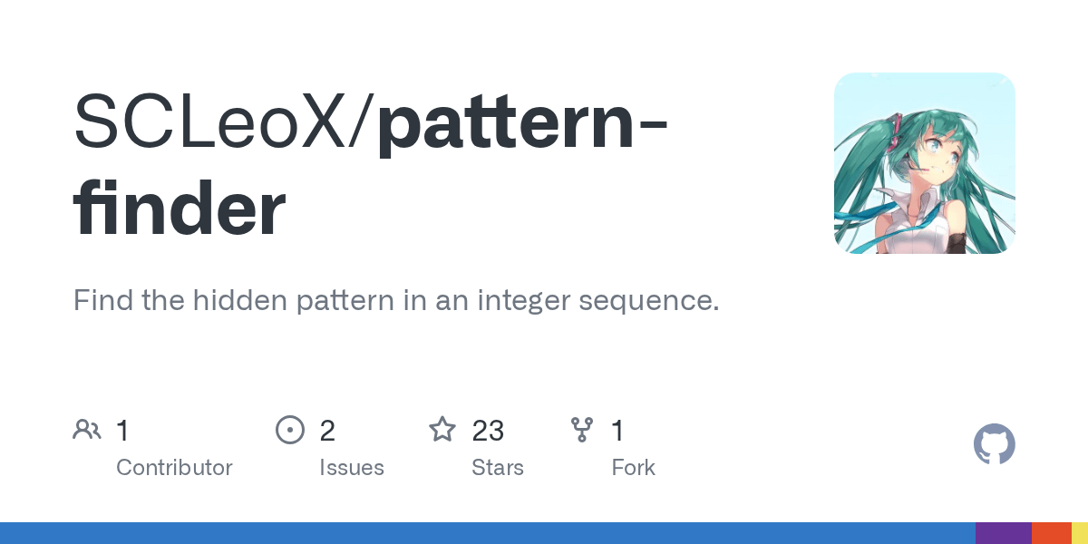 GitHub SCLeoX/patternfinder Find the hidden pattern in an integer