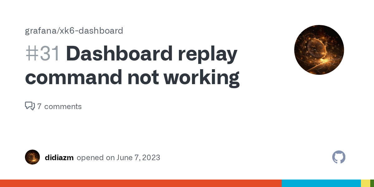 Dashboard replay command not working · Issue 31 · grafana/xk6