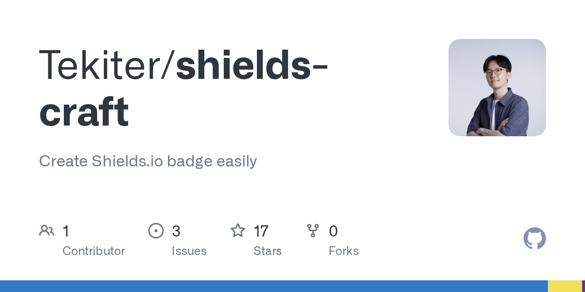GitHub Tekiter/shieldscraft Create Shields.io badge easily