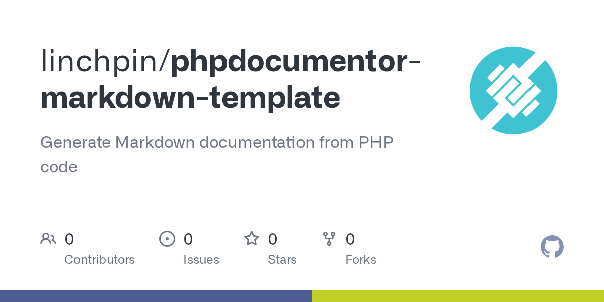 GitHub linchpin/phpdocumentormarkdowntemplate Generate Markdown