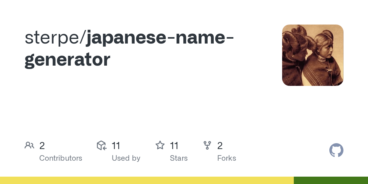 GitHub sterpe/japanesenamegenerator