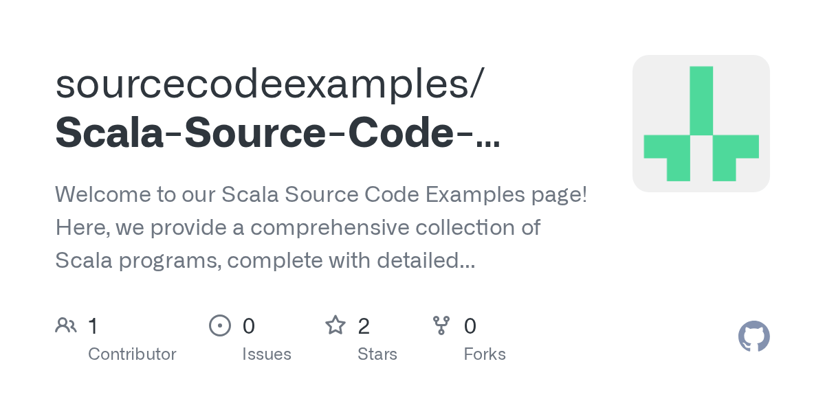GitHub sourcecodeexamples/ScalaSourceCodeExamples to our Scala Source Code