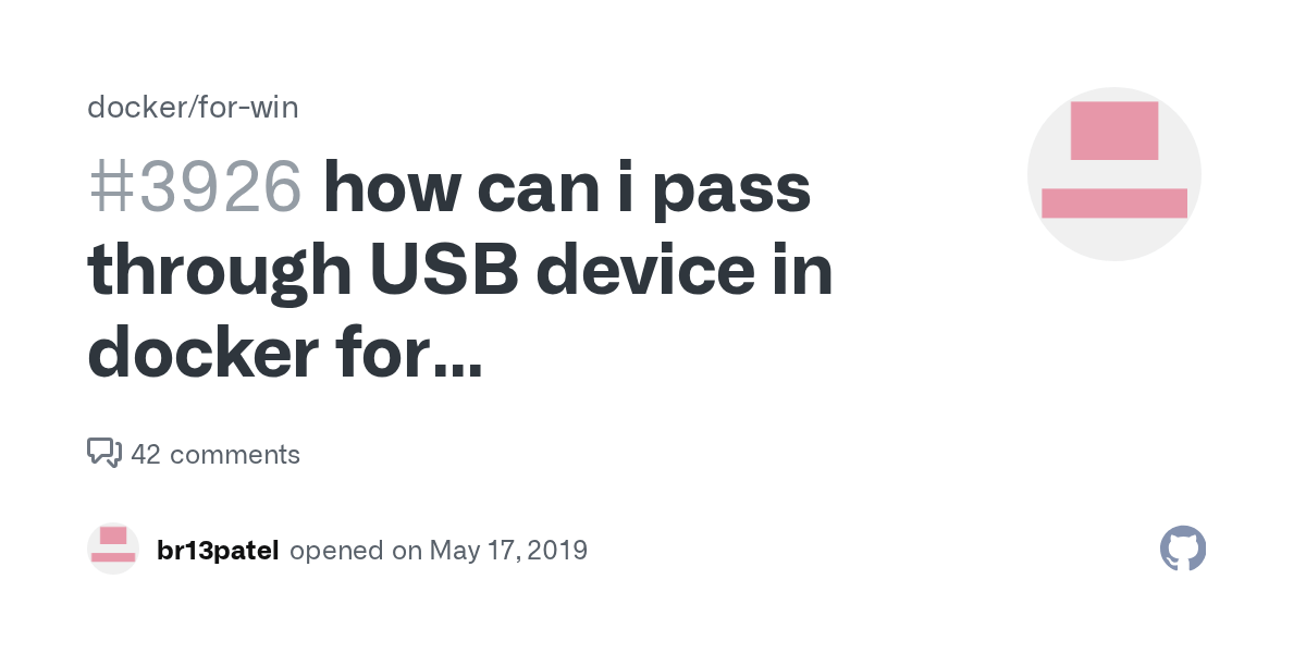 how can i pass through USB device in docker for windows(Hyper v