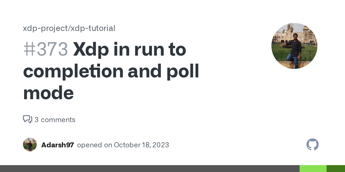 Xdp in run to completion and poll mode · Issue 373 · xdpproject/xdp