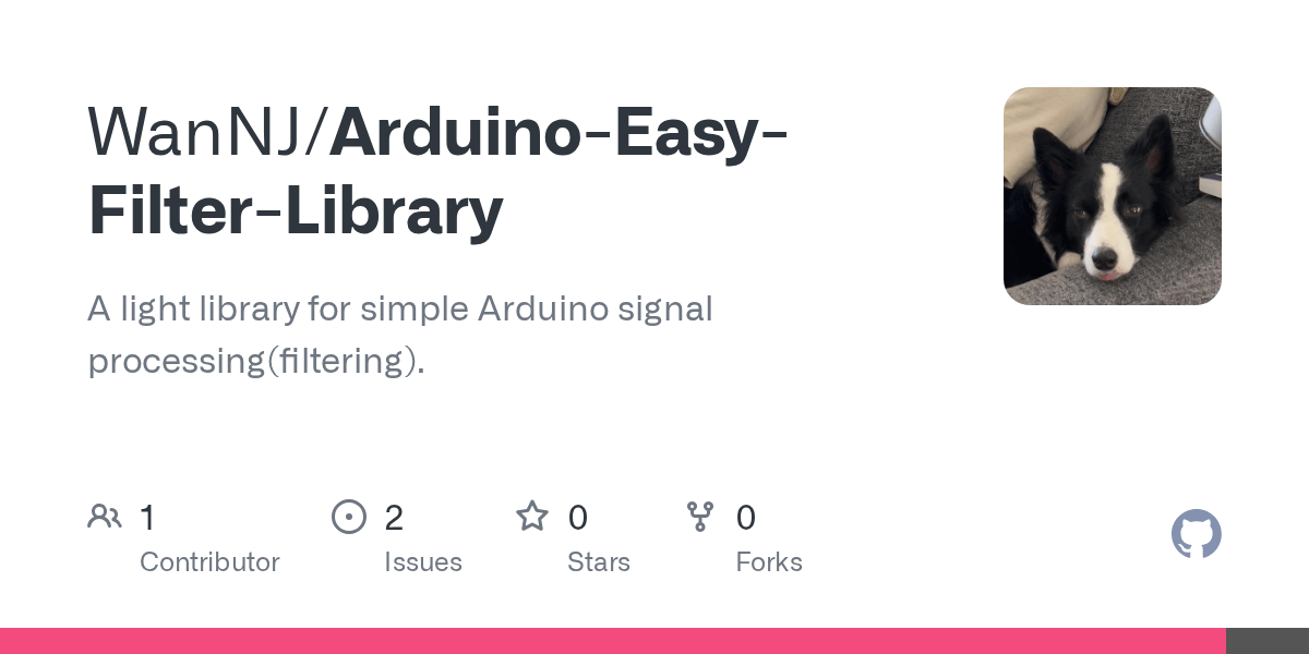 GitHub WanNJ/ArduinoEasyFilterLibrary A light library for simple