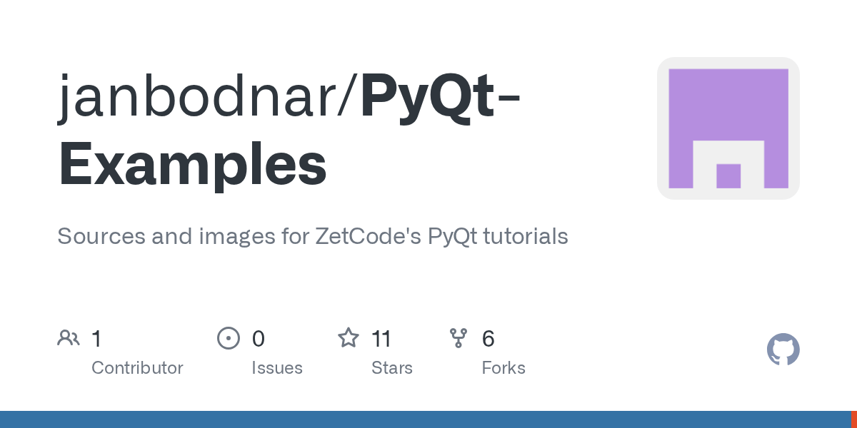 GitHub janbodnar/PyQtExamples Sources and images for ZetCode's PyQt
