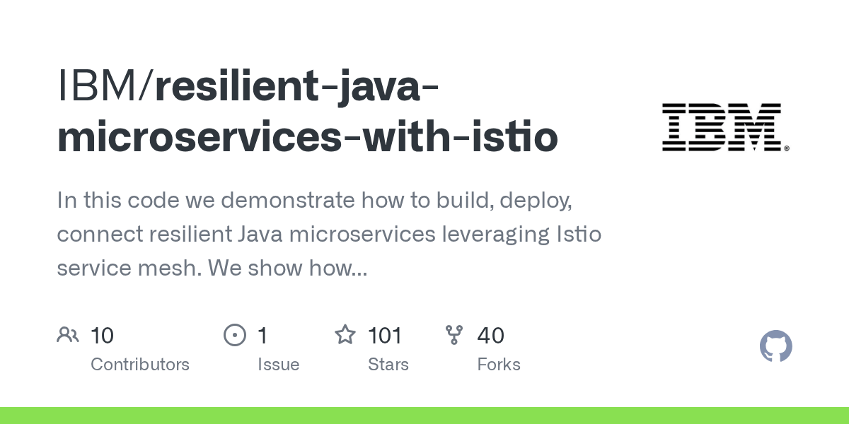 GitHub IBM/resilientjavamicroserviceswithistio In this code we
