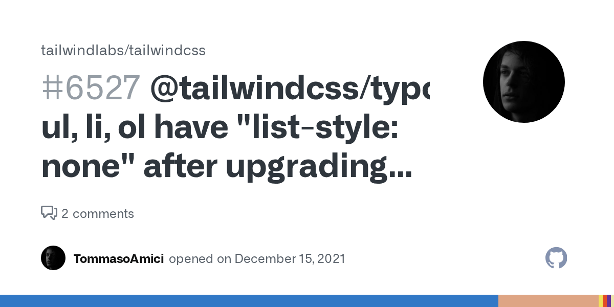 tailwindcss/typography ul, li, ol have "liststyle none" after