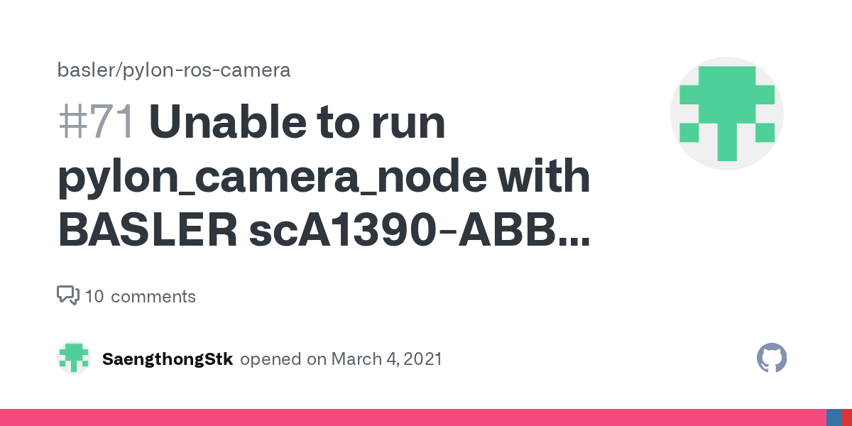 Unable to run pylon_camera_node with BASLER scA1390ABB camera · Issue