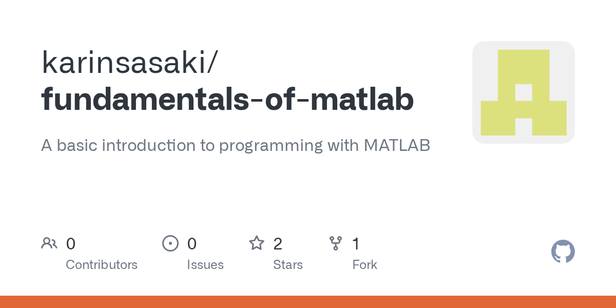 GitHub karinsasaki/fundamentalsofmatlab A basic introduction to