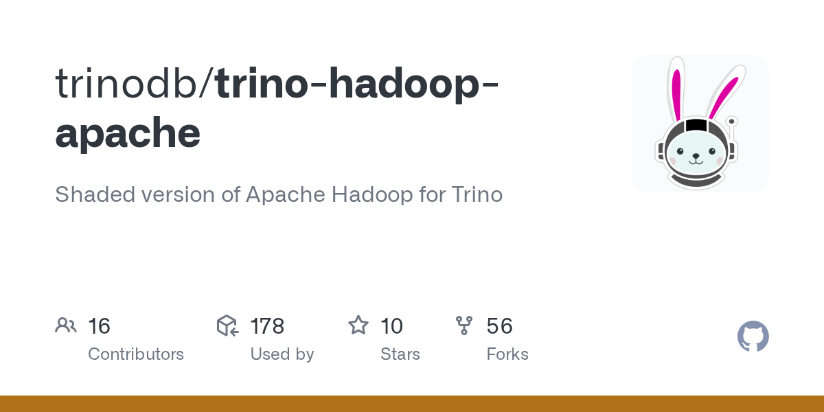 GitHub trinodb/trinohadoopapache Shaded version of Apache Hadoop for Trino
