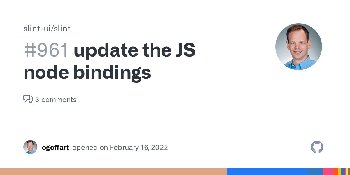 update the JS node bindings · Issue 961 · slintui/slint · GitHub