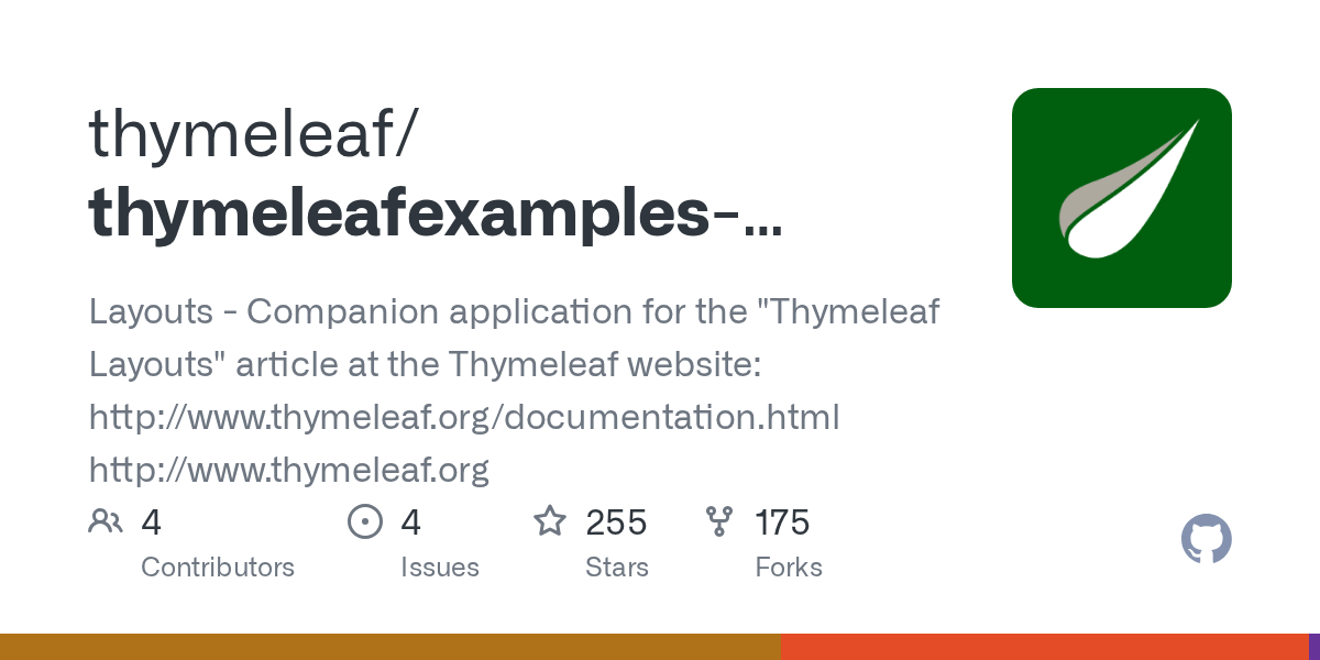 GitHub thymeleaf/thymeleafexampleslayouts Layouts Companion