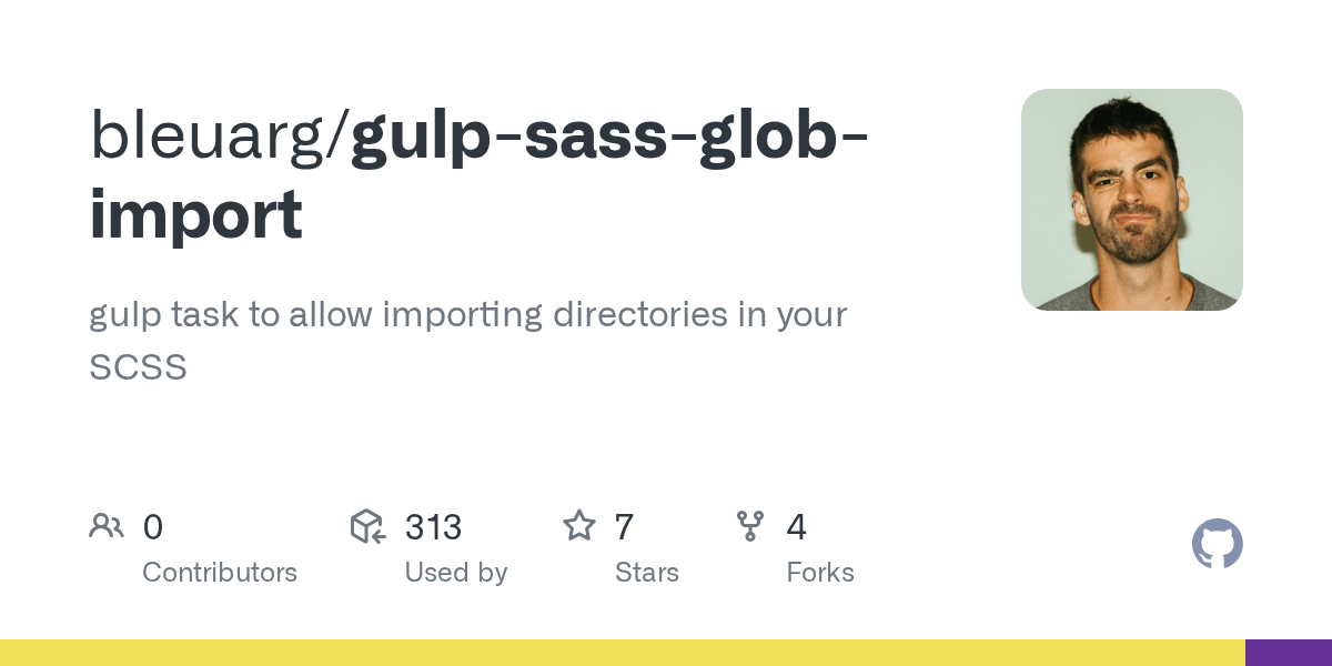 GitHub bleuarg/gulpsassglobimport gulp task to allow importing
